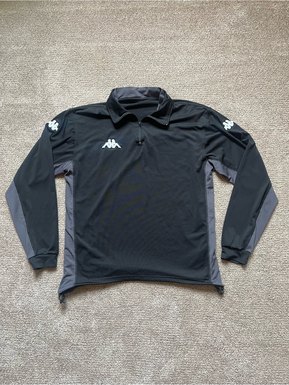 Kappa Black & Grey 1/4 Zip Athletic Men’s Sweatshirt